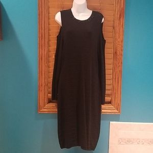 🔮 Beaded Black Cold Shoulder Dress